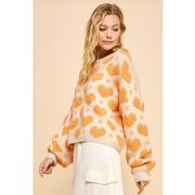 Davi & Dani Chenille Hearts Boxy Sweater